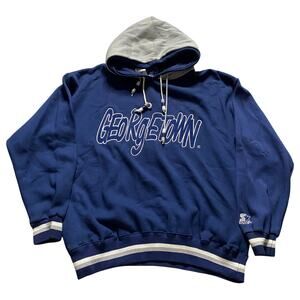 NWT Vintage Georgetown University Hoyas Starter Duo Hood Hoodie Sweatshirt Large